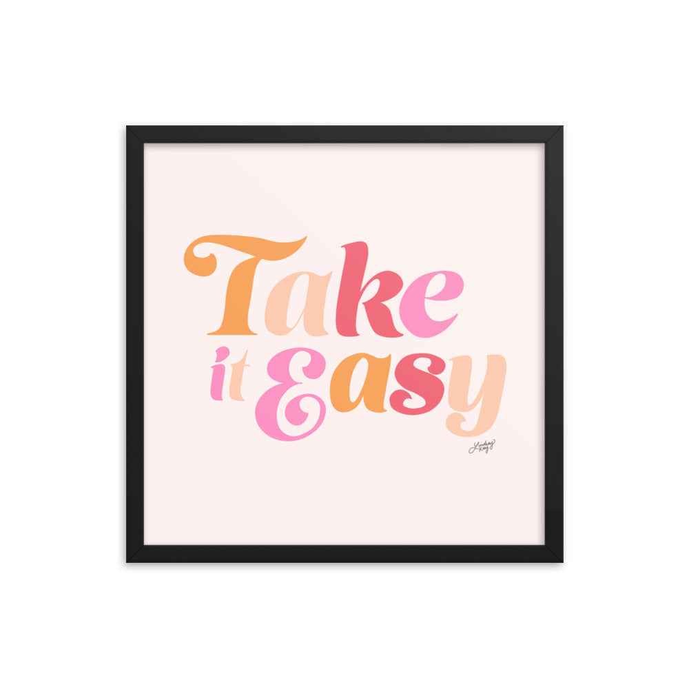 Take it Easy (Pink Palette) - Framed Matte Print - Lindsey Kay Collective