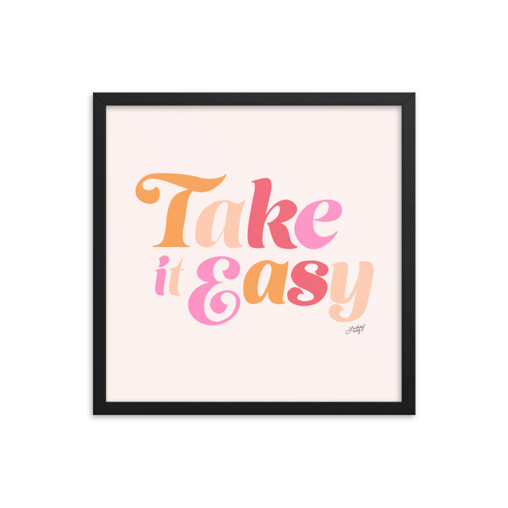 Take it Easy (Pink Palette) - Framed Matte Print