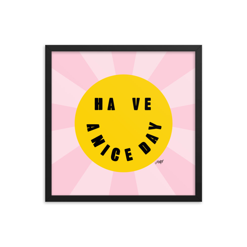 Bonne journée - Smiley Face - Impression mate encadrée