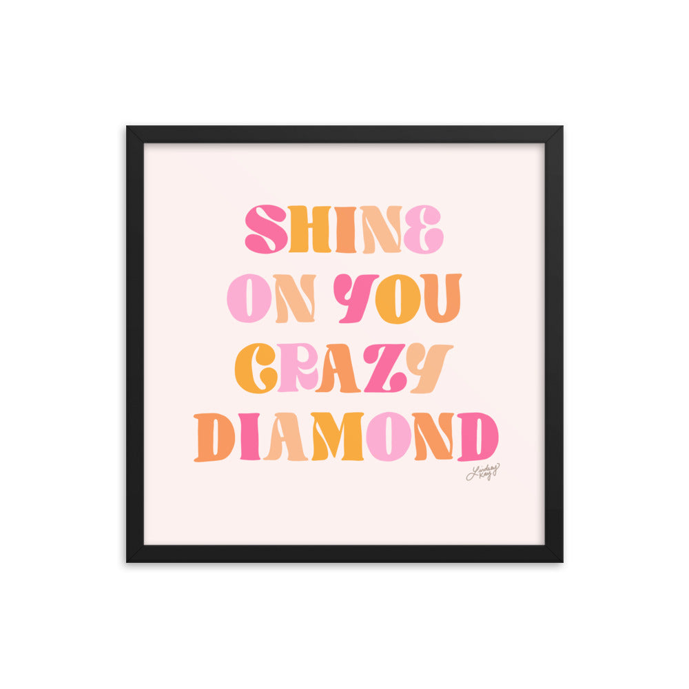 Shine On You Crazy Diamond (paleta cálida) - Lámina enmarcada