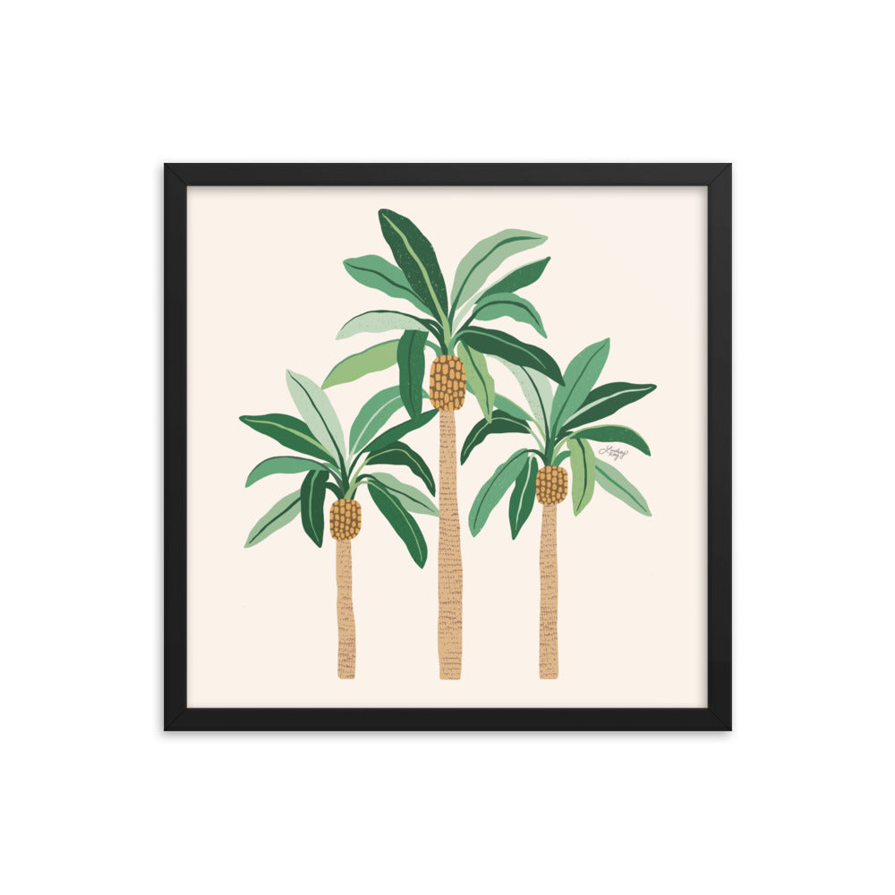 Illustration de palmiers - Affiche mate encadrée