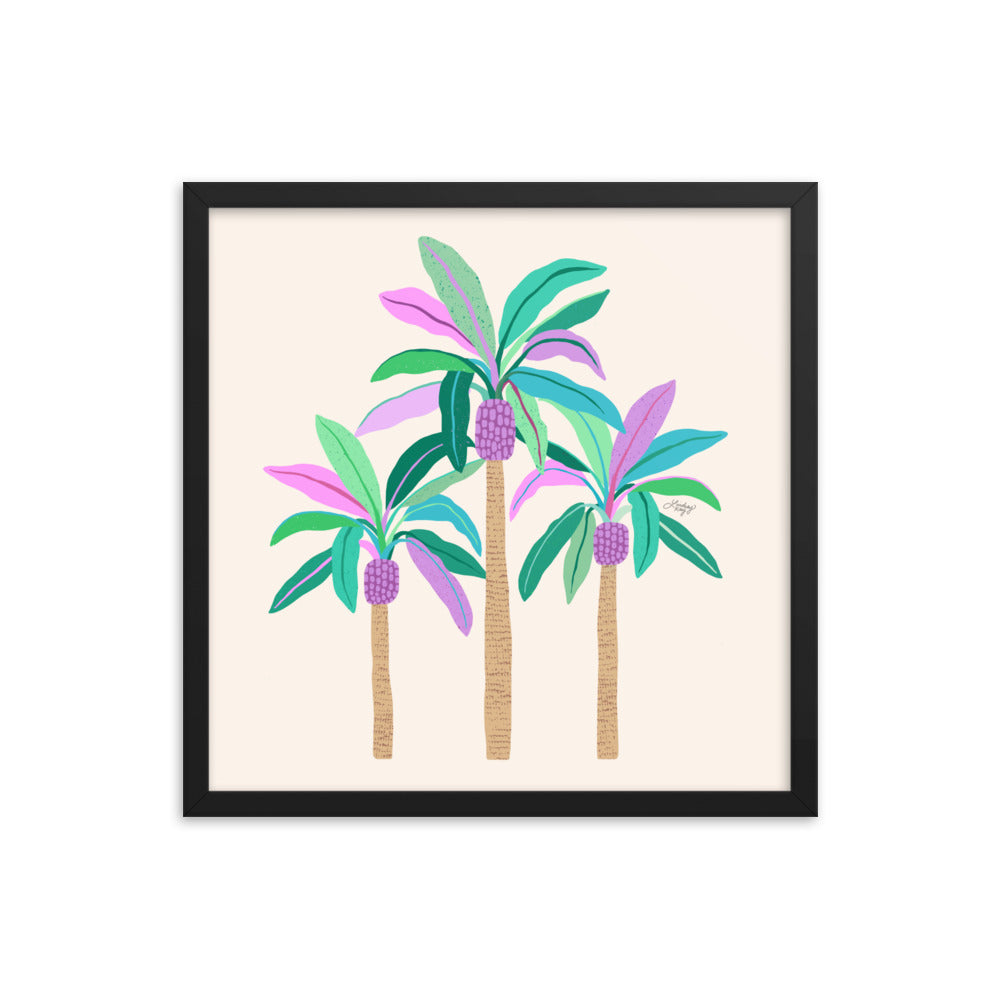 Palm Trees Illustration - Framed Matte Print