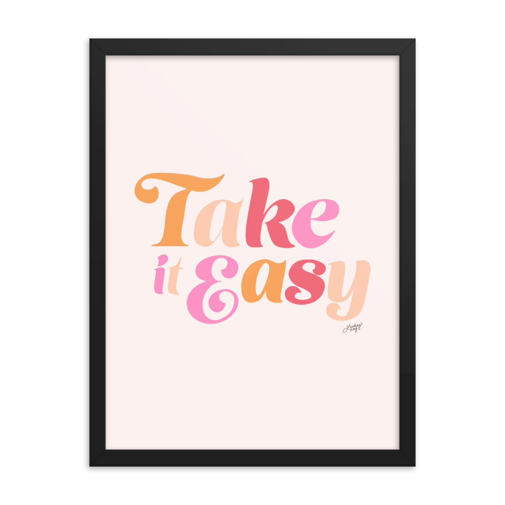 Take it Easy (Pink Palette) - Framed Matte Print