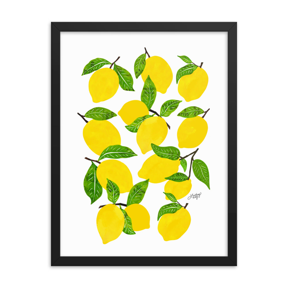 Illustration de citrons - Impression mate encadrée