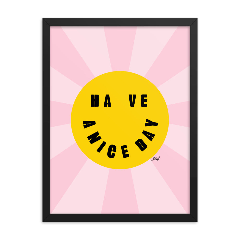 Bonne journée - Smiley Face - Impression mate encadrée