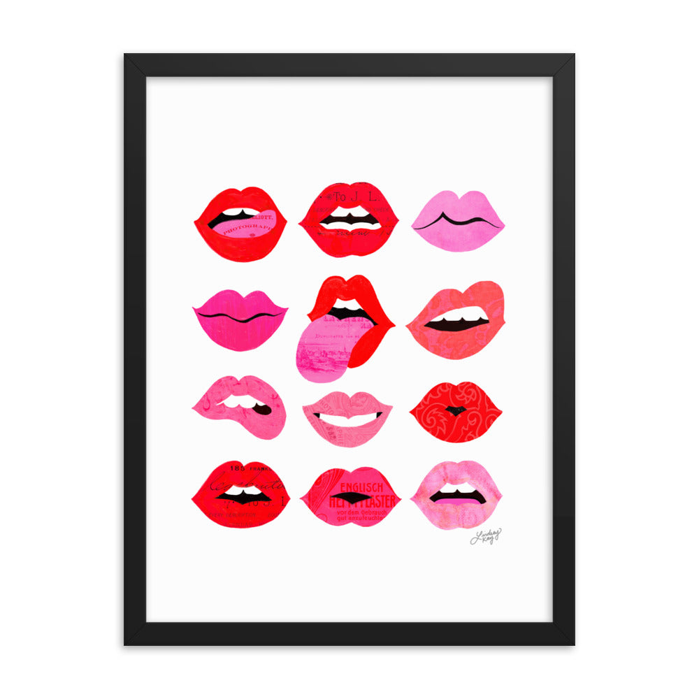 Lèvres d'Amour - Affiche encadrée