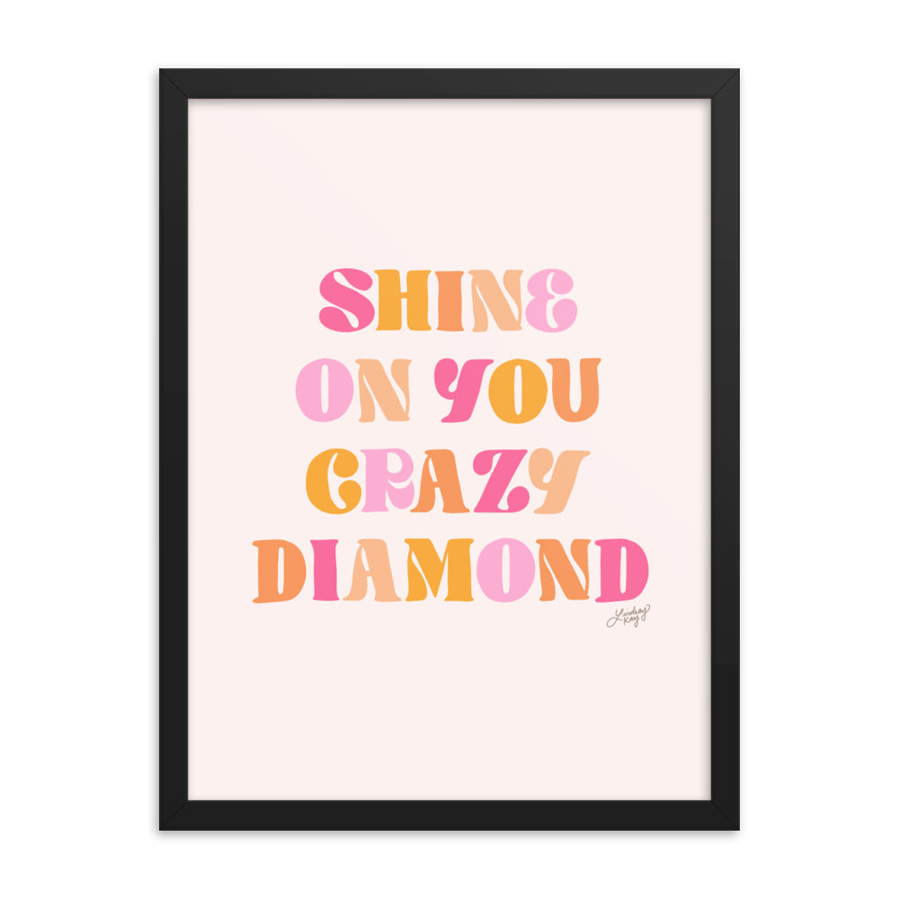 Shine On You Crazy Diamond (Warm Palette) - Framed Art Print