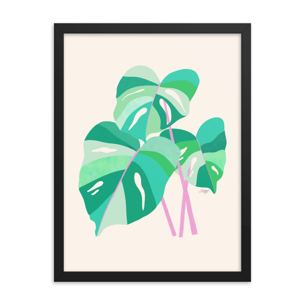 Illustration de plante Monstera - Impression mate encadrée