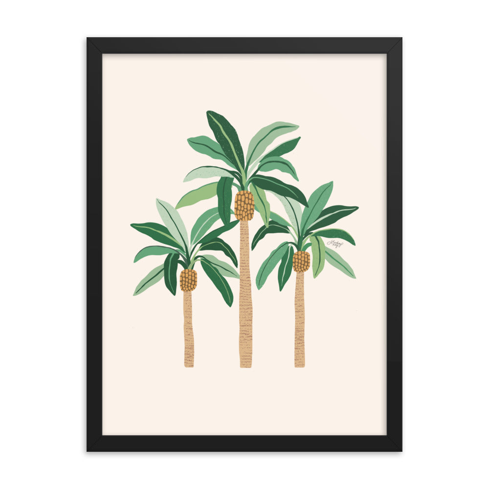 Illustration de palmiers - Affiche mate encadrée