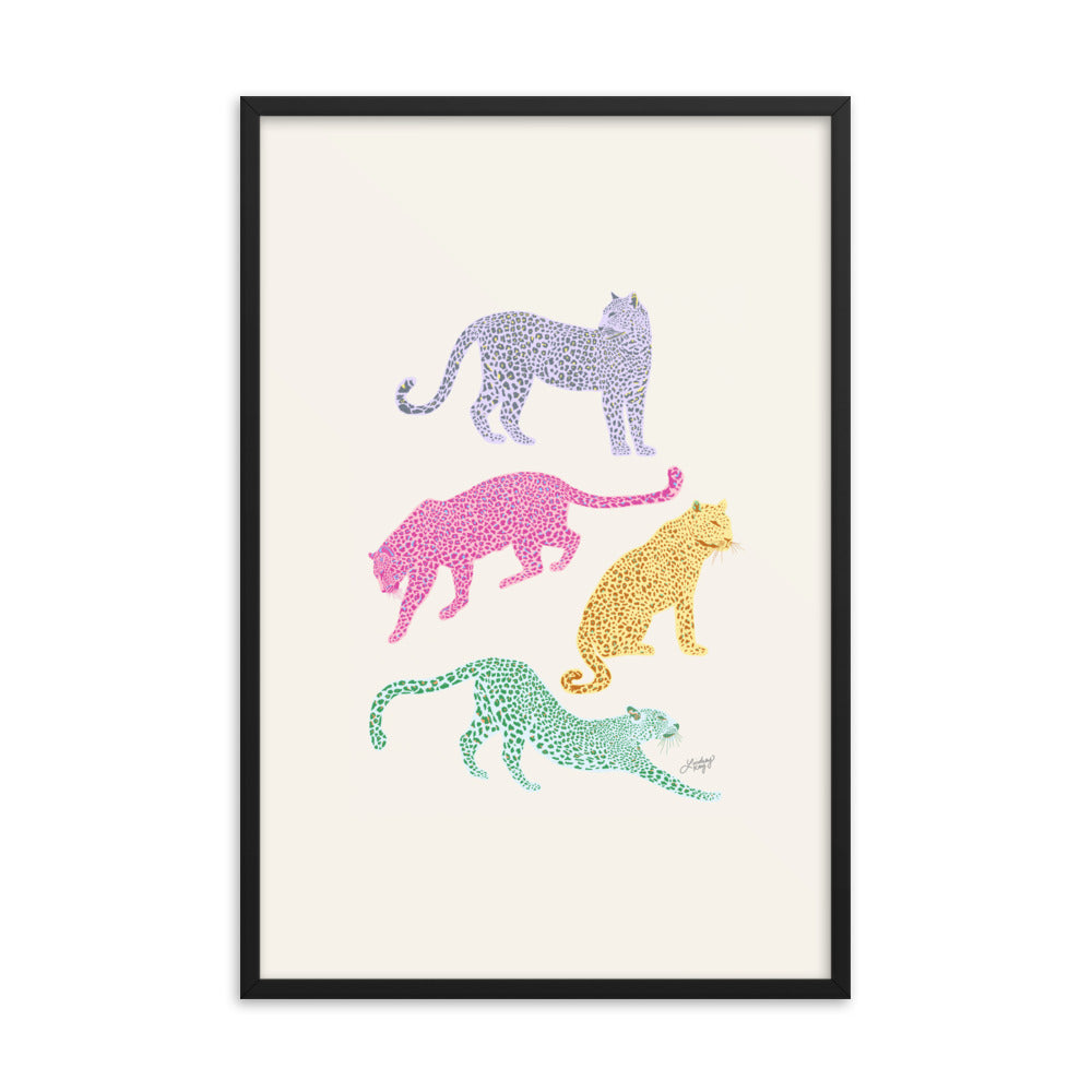 Colorful Leopards - Framed Matte Print - Lindsey Kay Collective