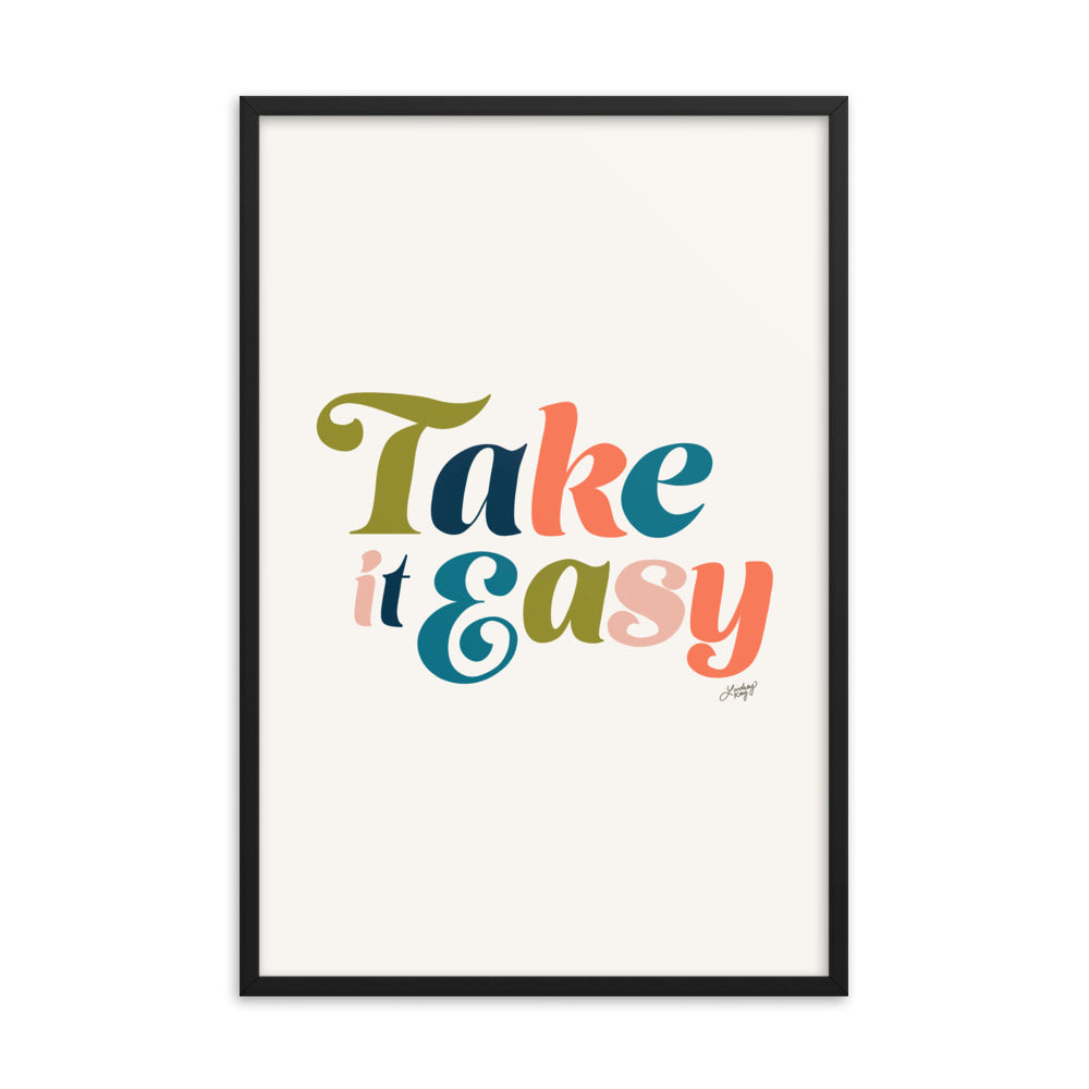 Take it Easy (Multi Color Palette) - Framed Matte Print