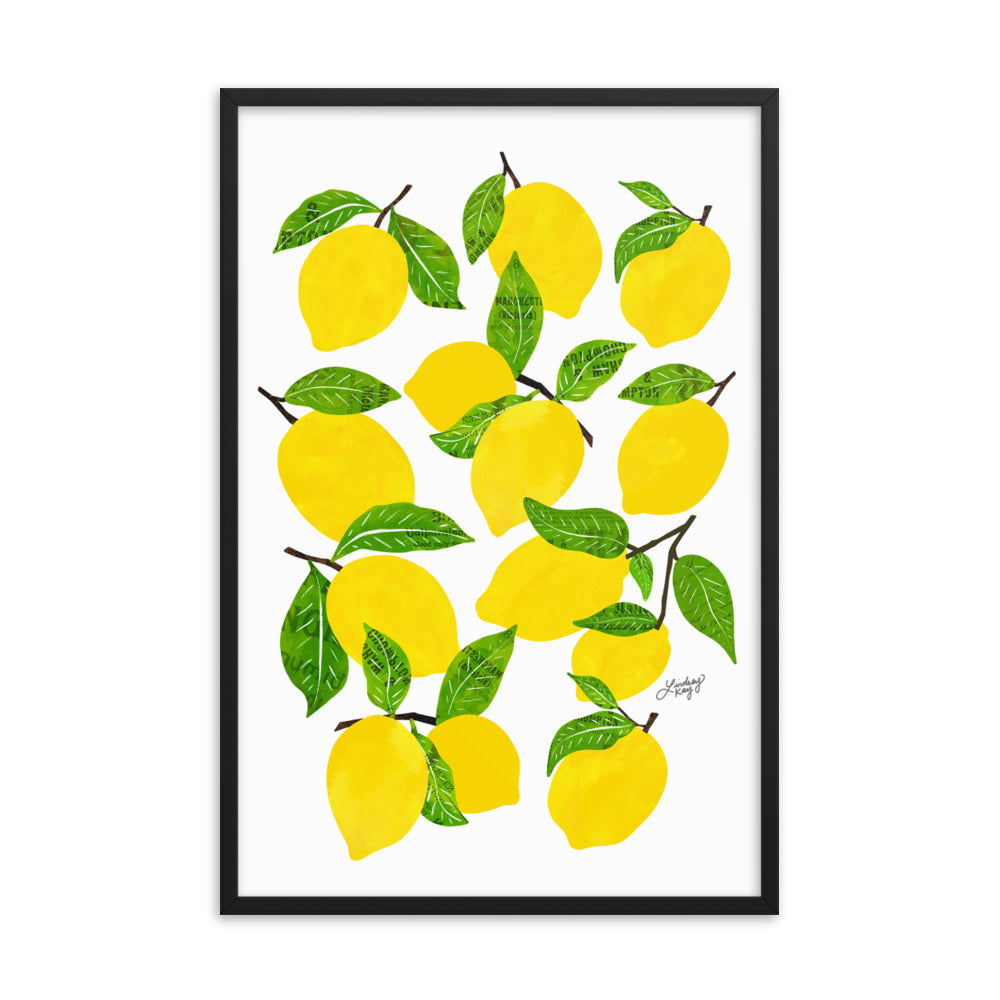Illustration de citrons - Impression mate encadrée