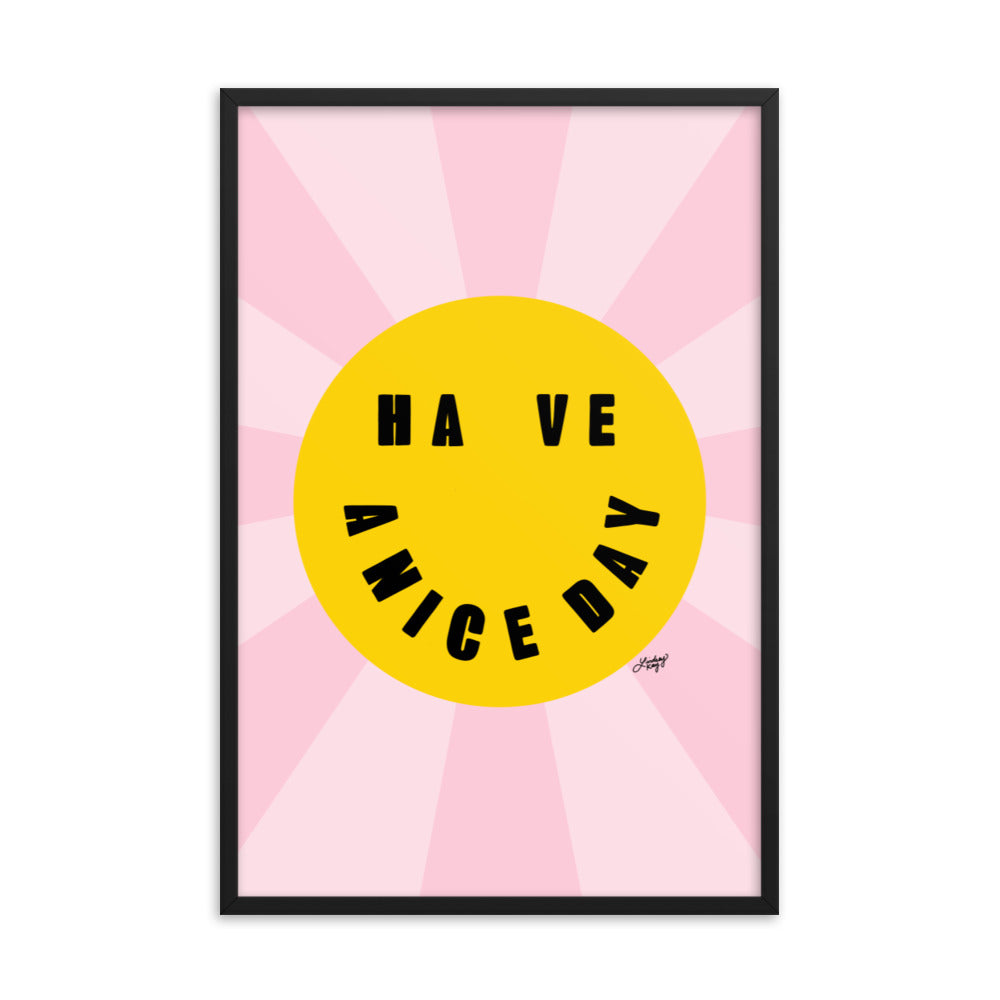 Bonne journée - Smiley Face - Impression mate encadrée