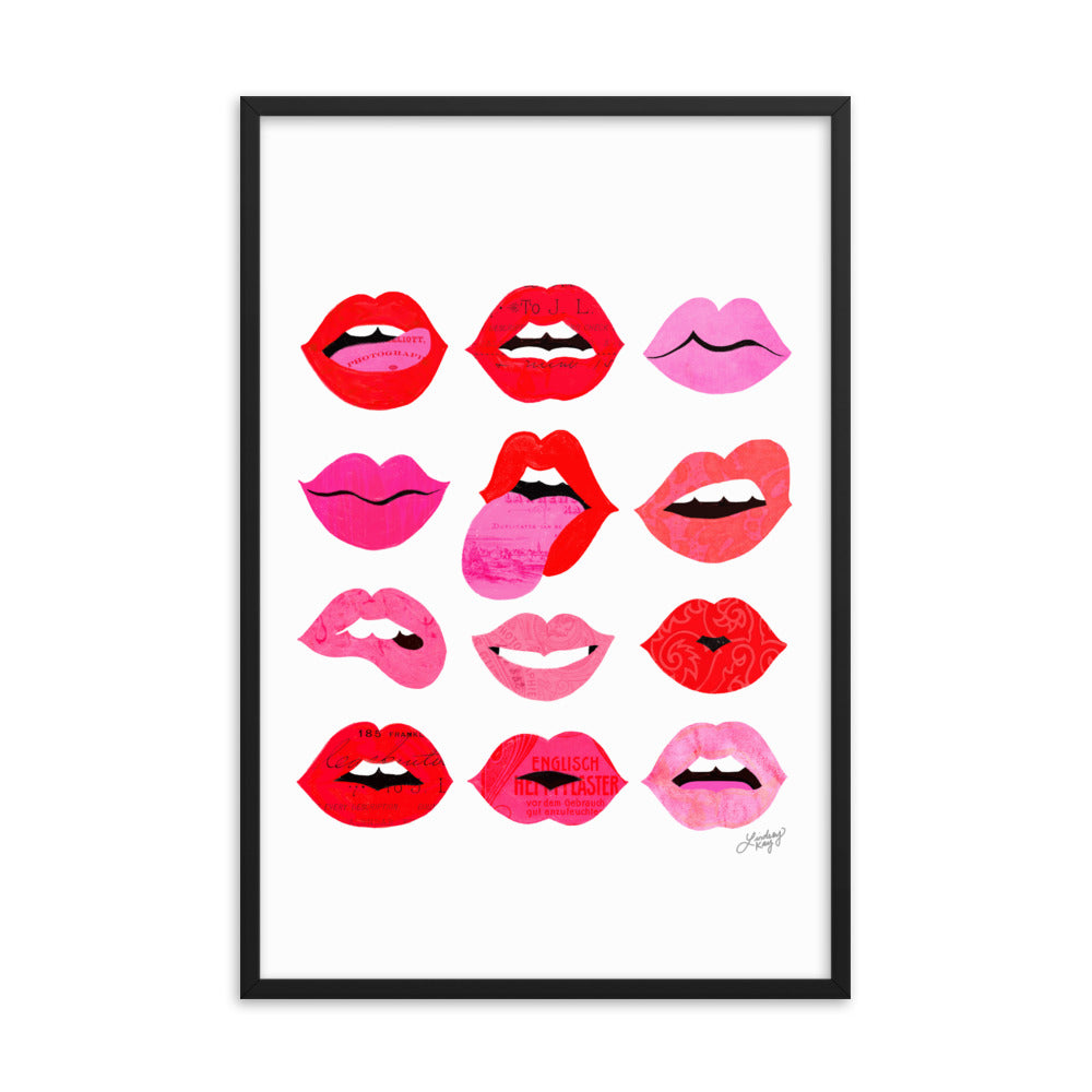 Lèvres d'Amour - Affiche encadrée