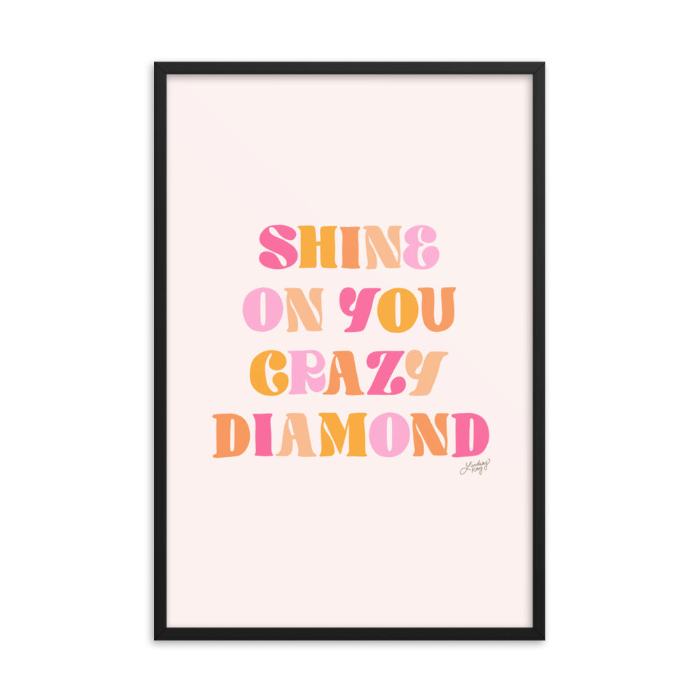 Shine On You Crazy Diamond (paleta cálida) - Lámina enmarcada