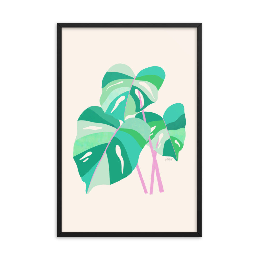 Illustration de plante Monstera - Impression mate encadrée
