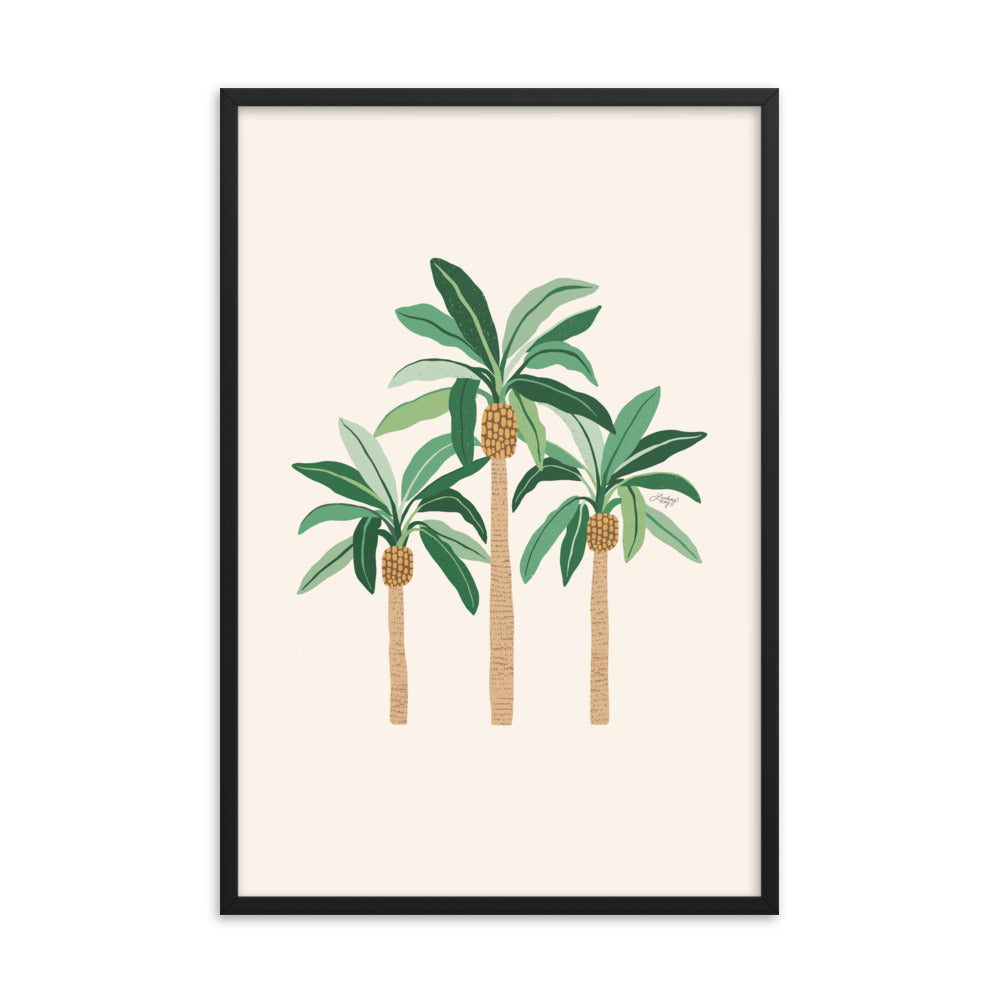 Illustration de palmiers - Affiche mate encadrée