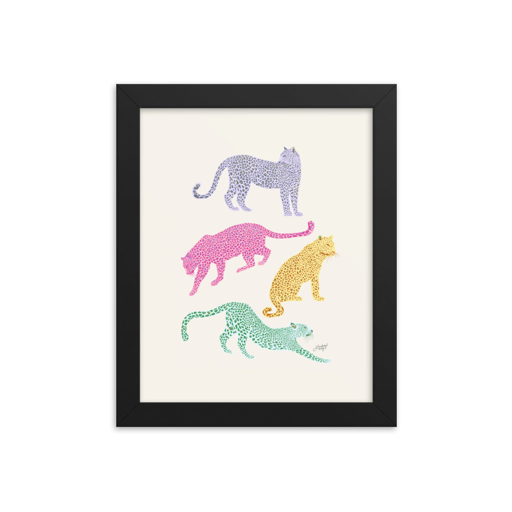 Colorful Leopards - Framed Matte Print - Lindsey Kay Collective
