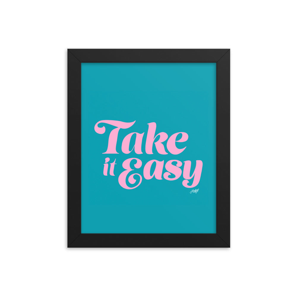 Take it Easy (Pink/Blue Palette - Framed Matte Print - Lindsey Kay Collective