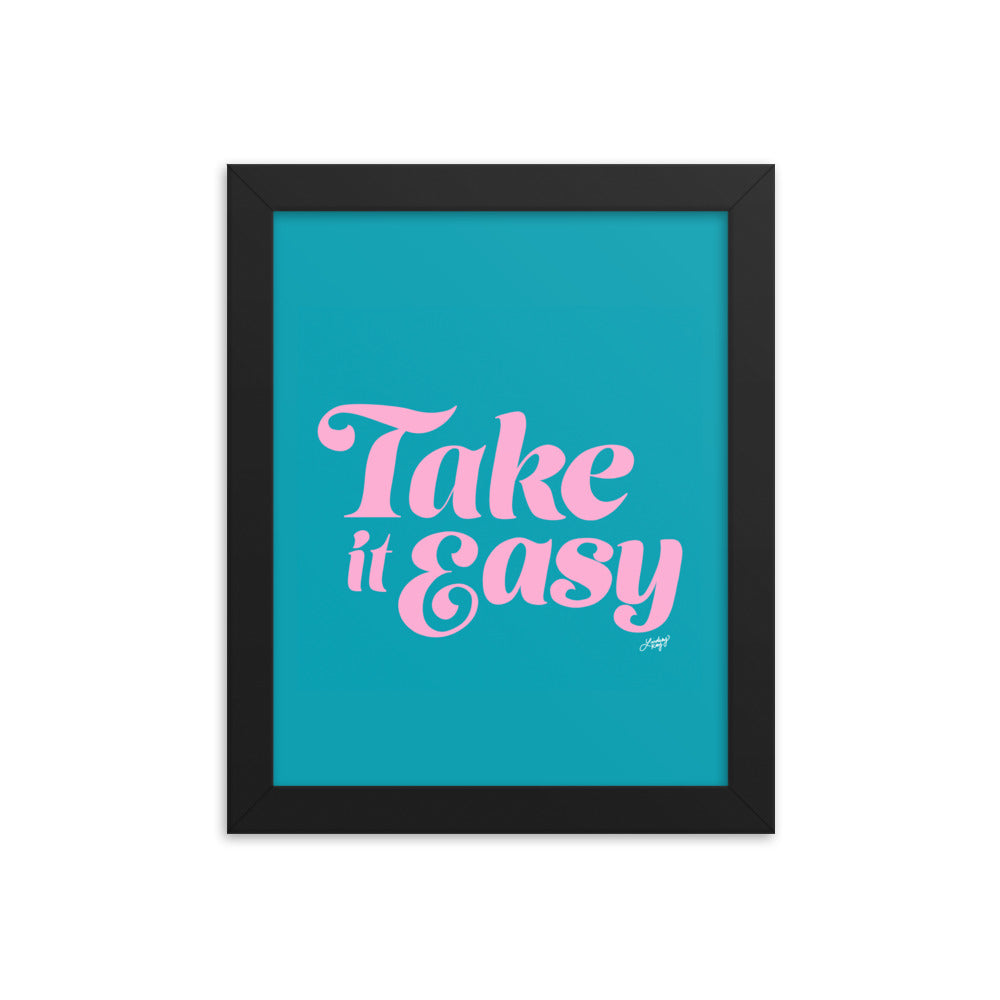 Take it Easy (Pink/Blue Palette - Framed Matte Print