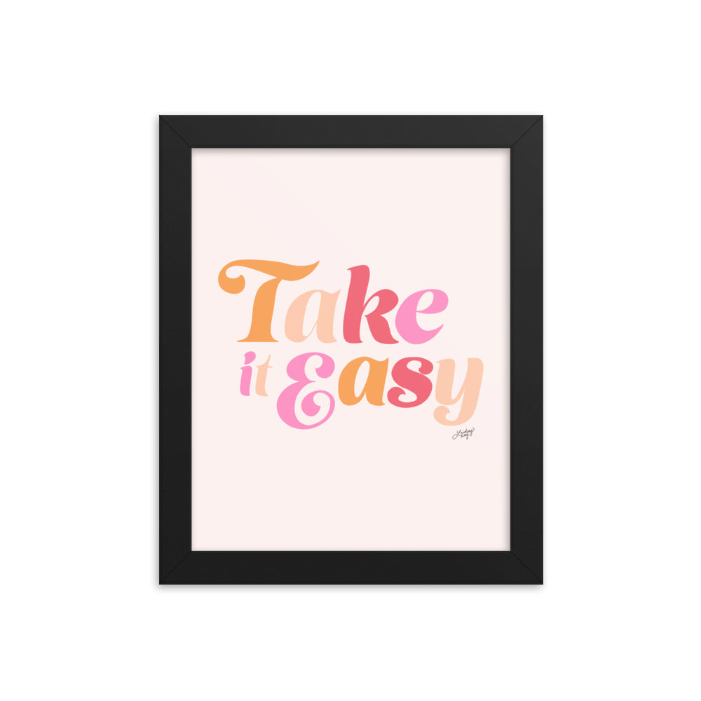 Take it Easy (Pink Palette) - Framed Matte Print - Lindsey Kay Collective