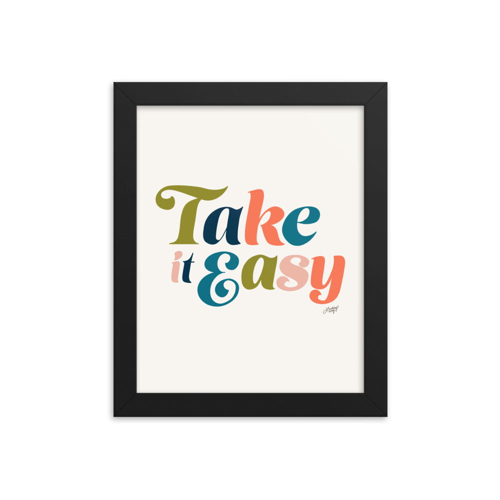Take it Easy (Multi Color Palette) - Framed Matte Print