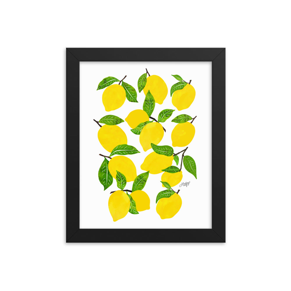 Illustration de citrons - Impression mate encadrée