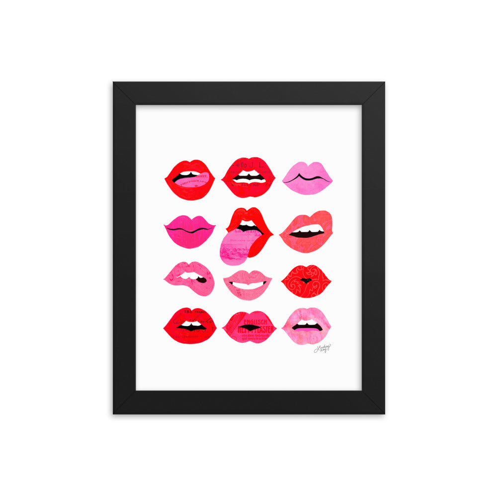 Lèvres d'Amour - Affiche encadrée