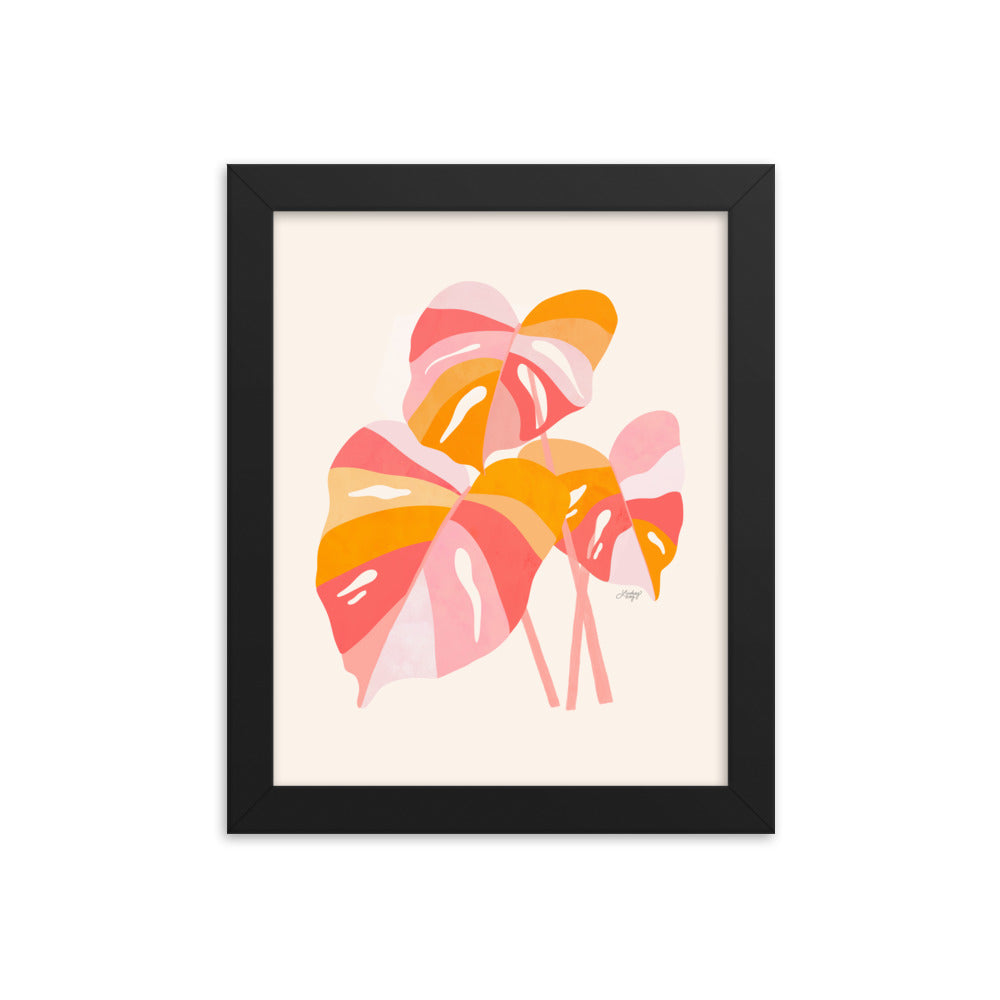 Monstera Plant (Warm Palette) - Impression mate encadrée