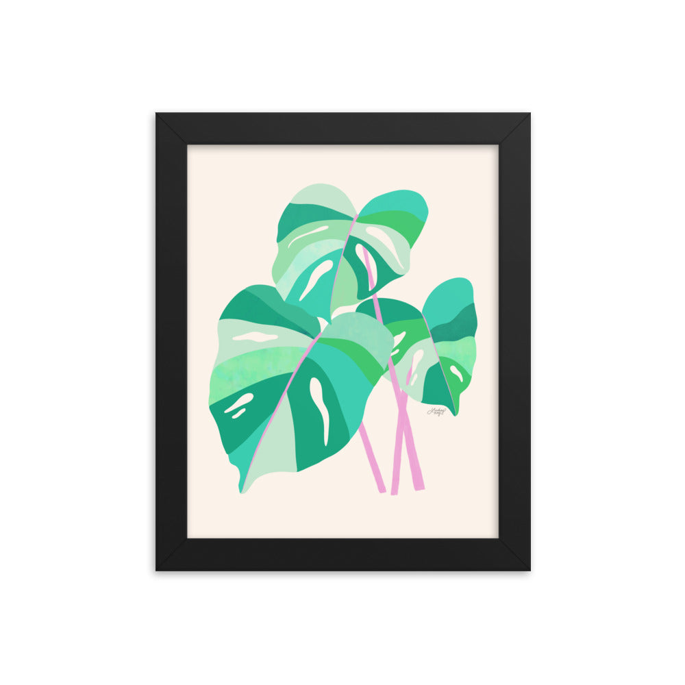 Illustration de plante Monstera - Impression mate encadrée