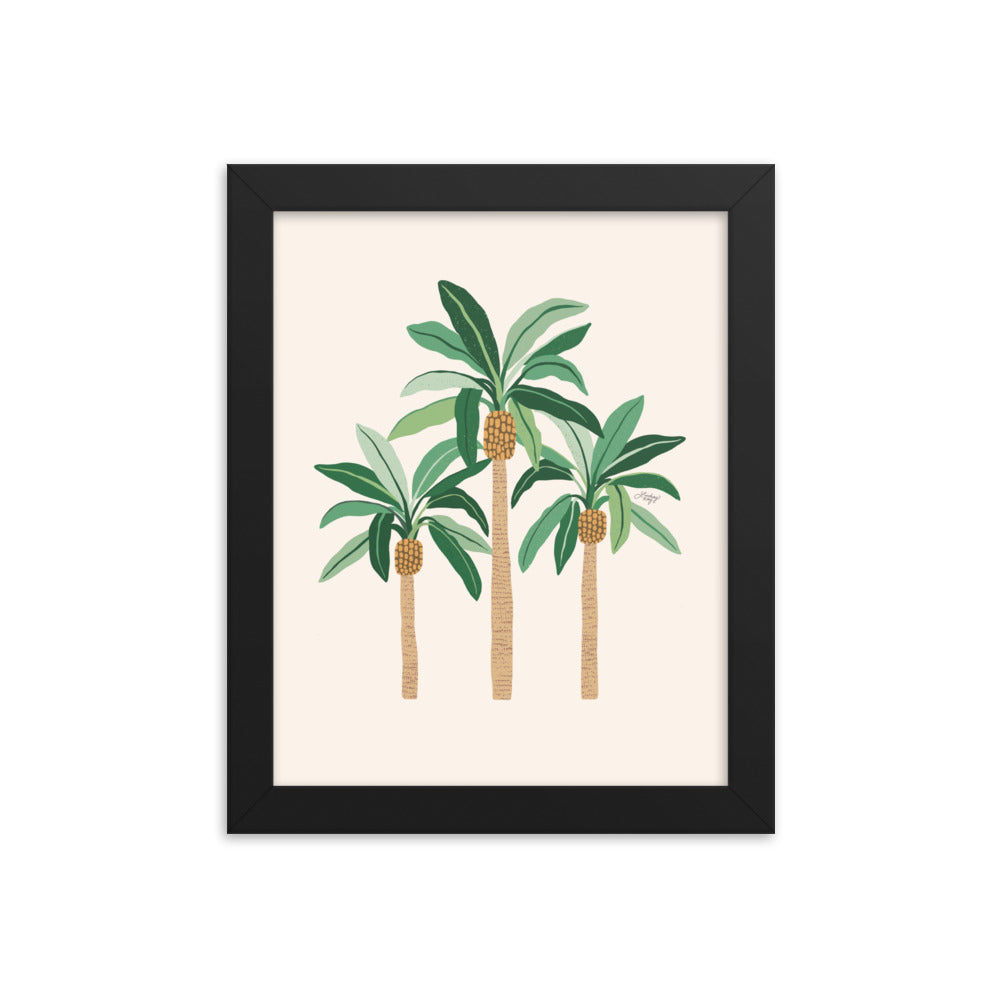 Illustration de palmiers - Affiche mate encadrée