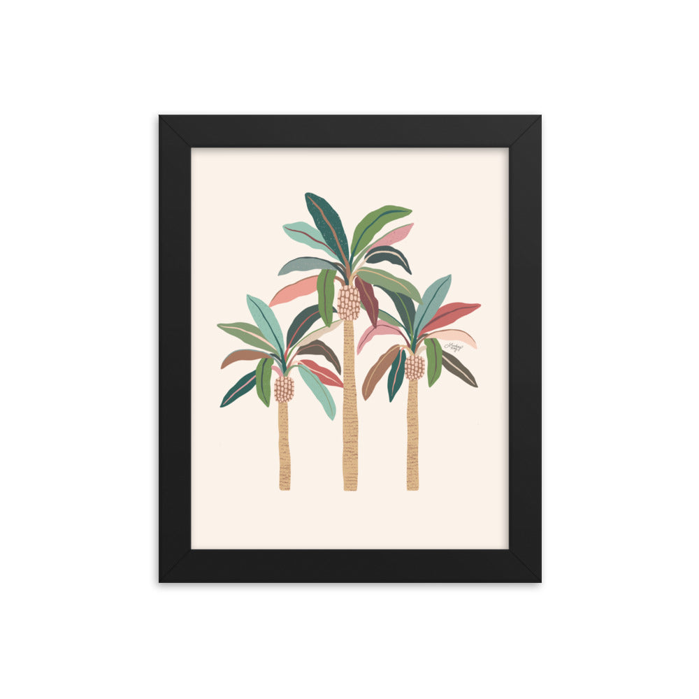 Palm Trees Illustration (Neutral Palette) - Framed Matte Print