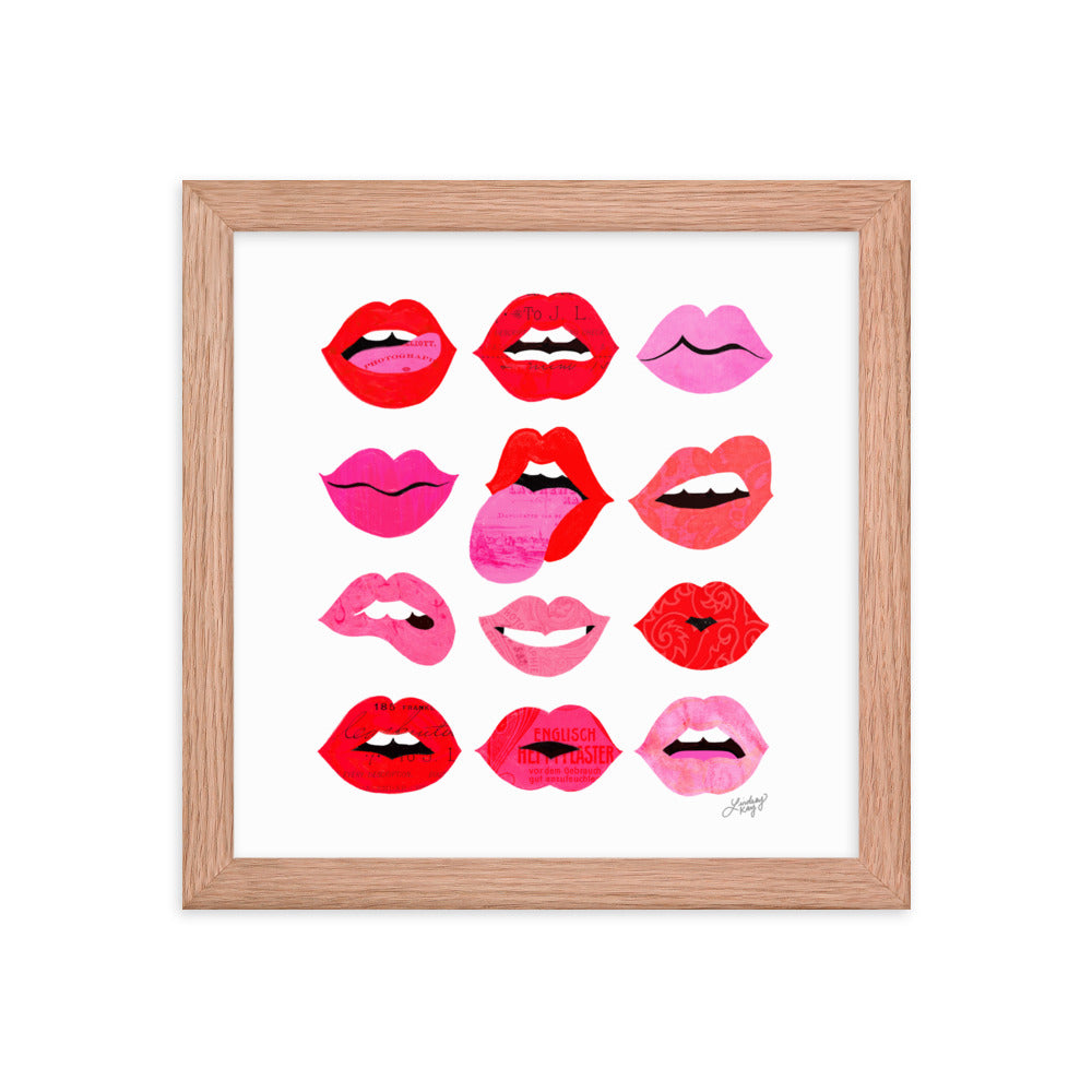 Lèvres d'Amour - Affiche encadrée