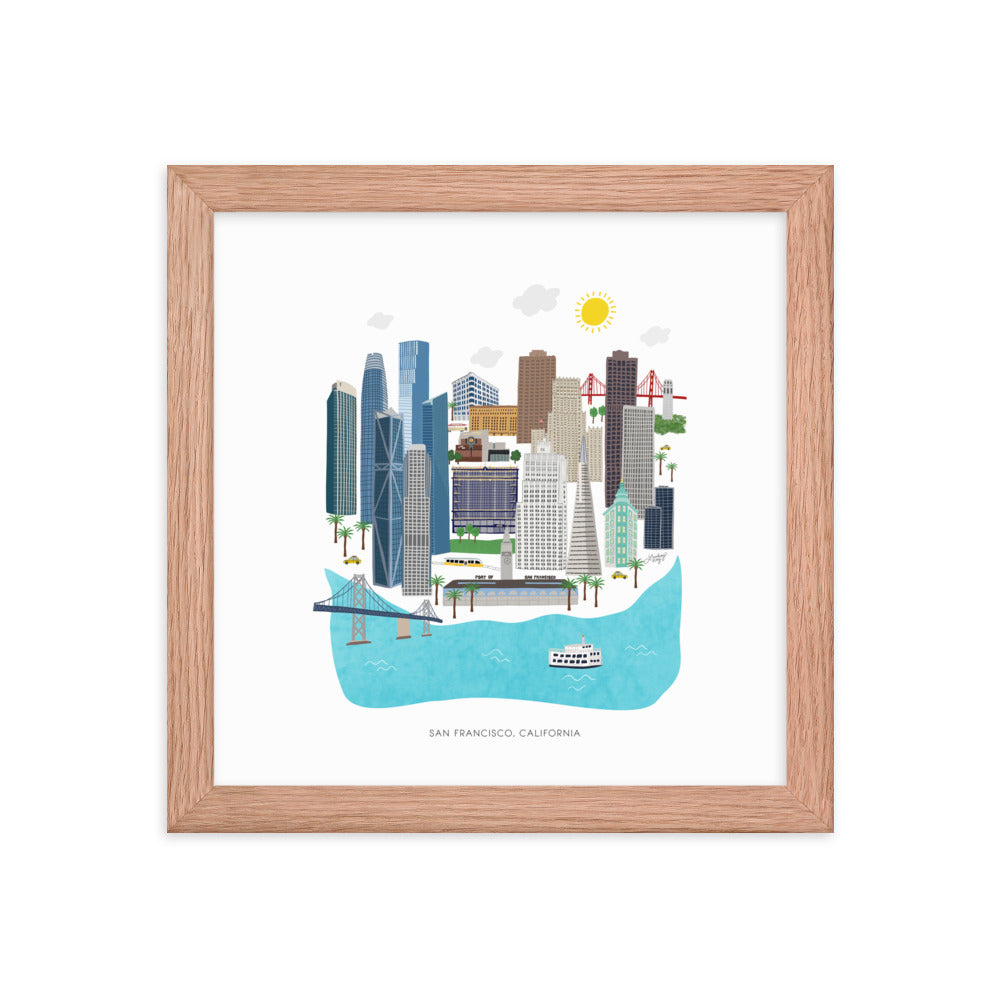 Illustration de San Francisco - Impression mate encadrée