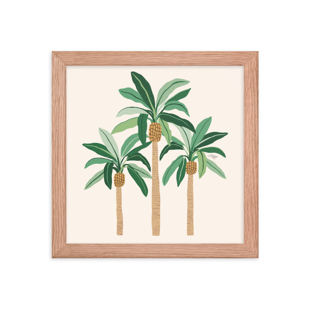 Ilustración de palmeras - Póster mate enmarcado