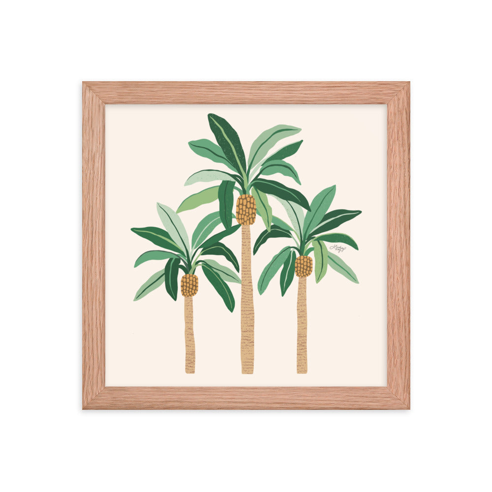 Palm Trees Illustration - Framed Matte Poster