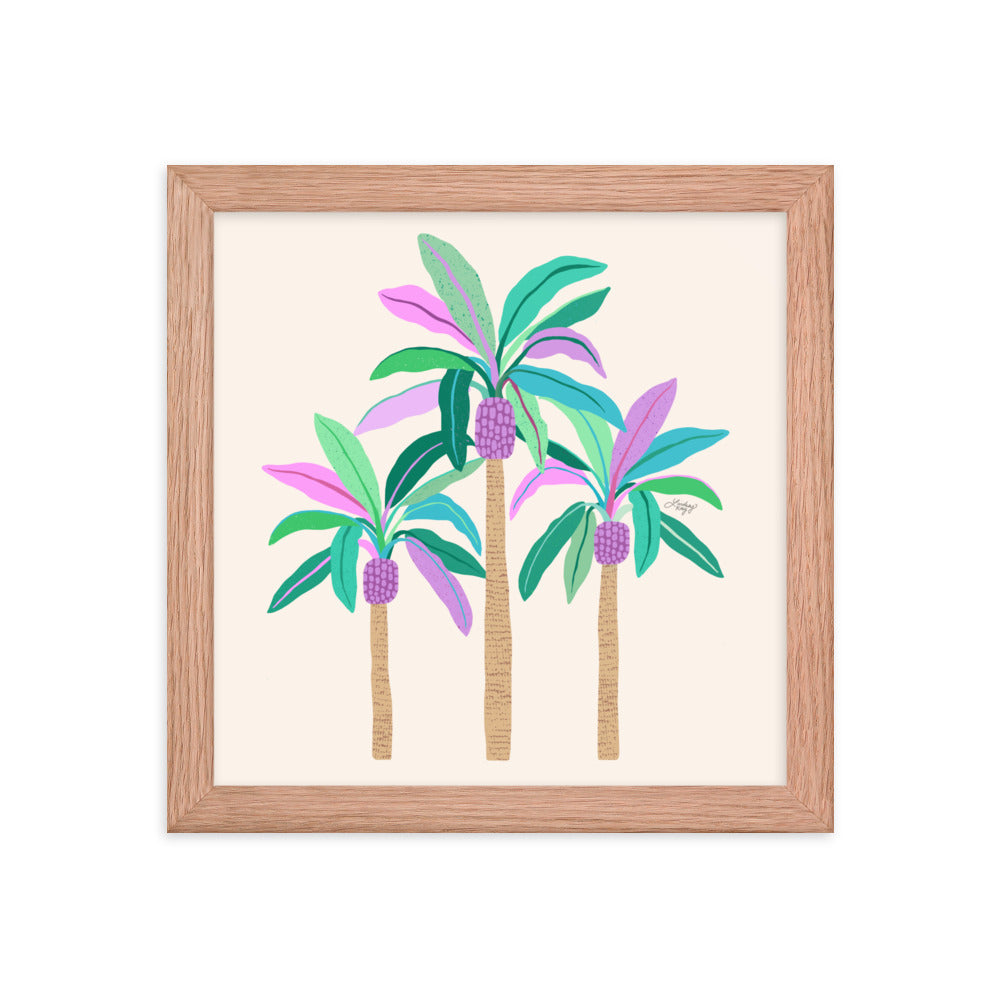 Palm Trees Illustration - Framed Matte Print