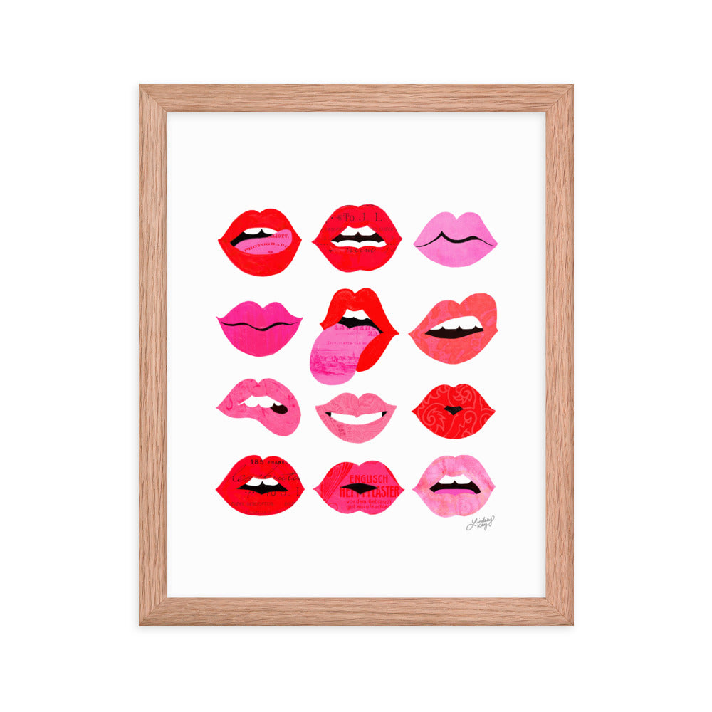 Lèvres d'Amour - Affiche encadrée