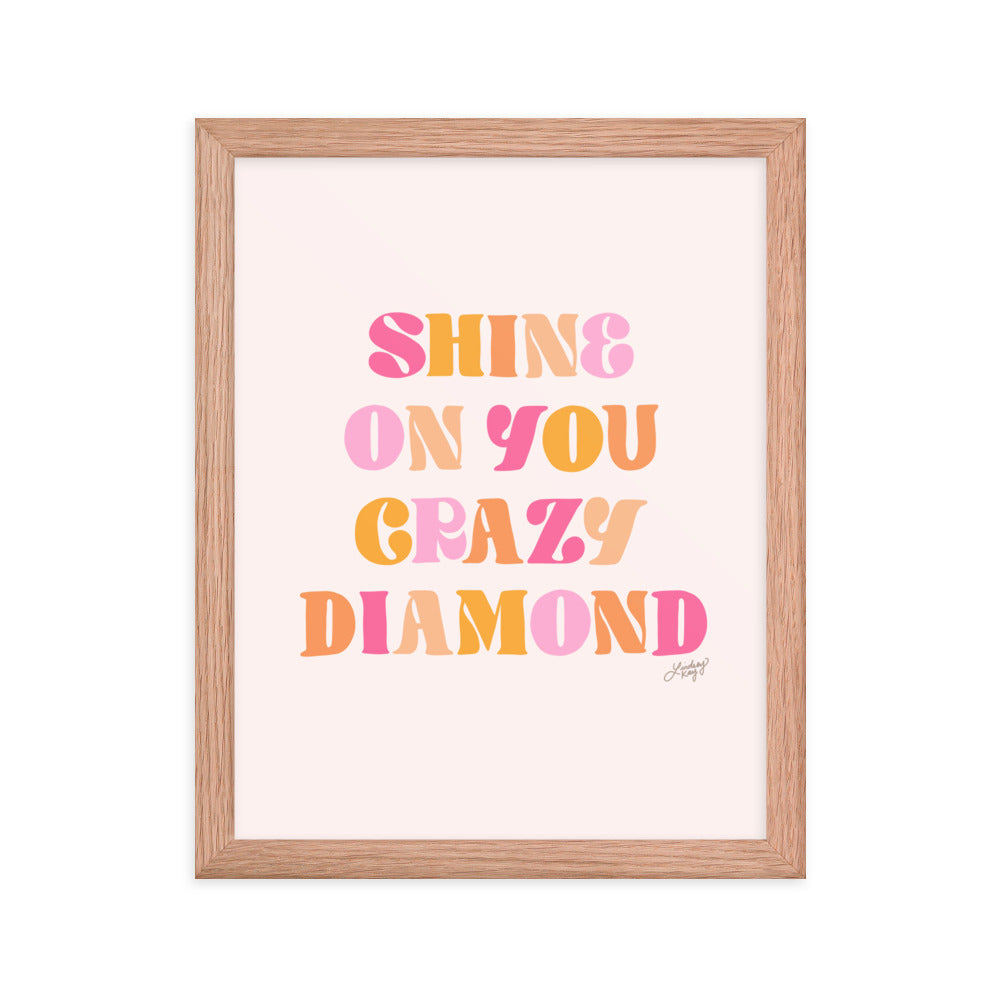 Shine On You Crazy Diamond (paleta cálida) - Lámina enmarcada