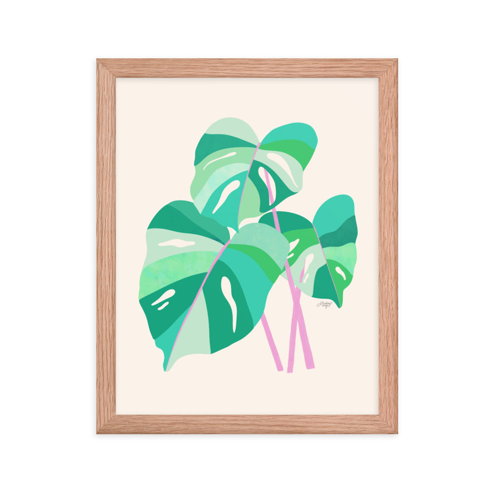 Monstera Plant Illustration - Framed Matte Print