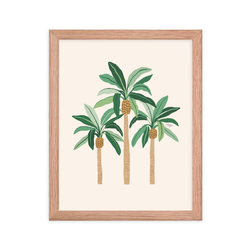 Ilustración de palmeras - Póster mate enmarcado