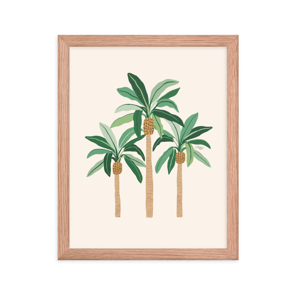 Illustration de palmiers - Affiche mate encadrée