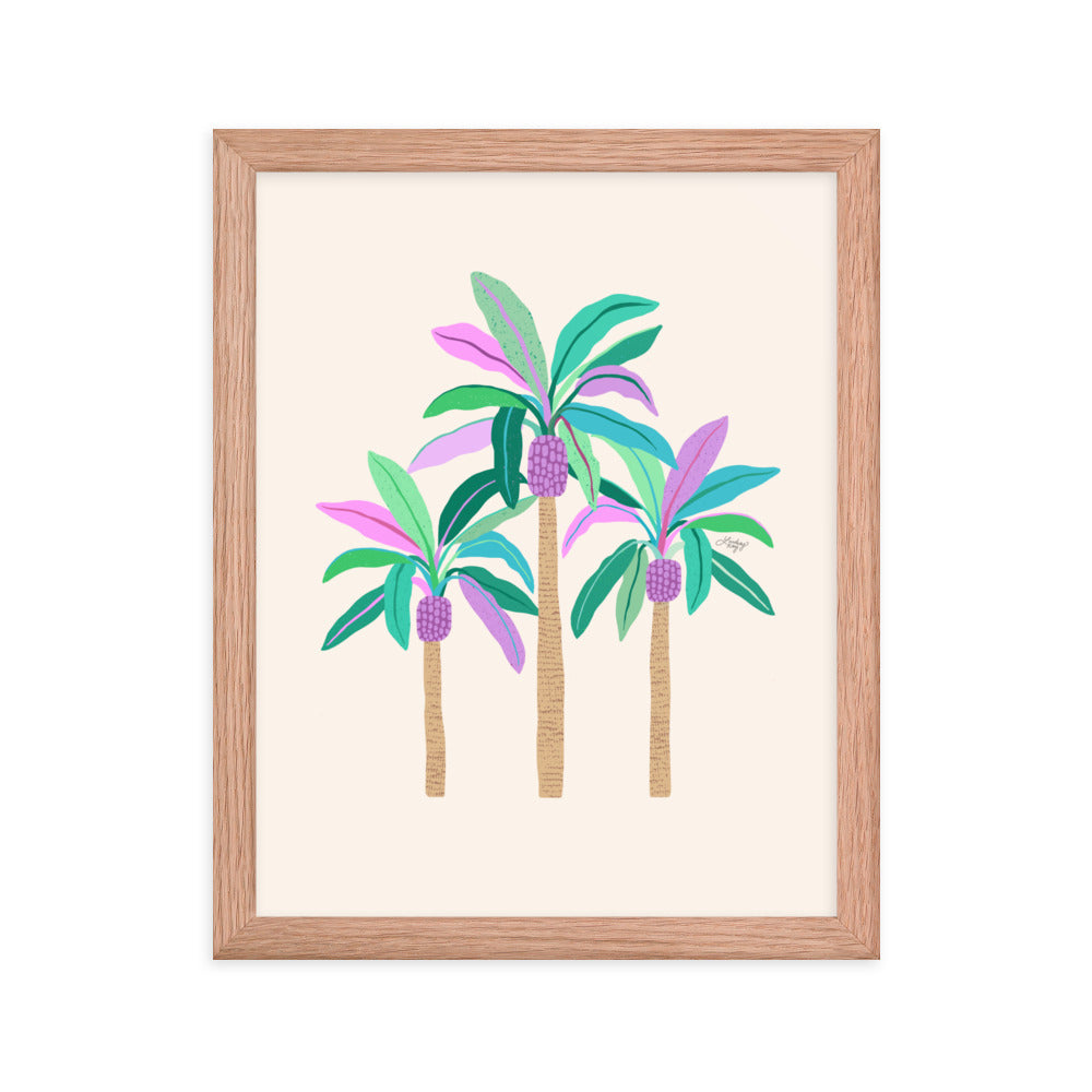 Palm Trees Illustration - Framed Matte Print