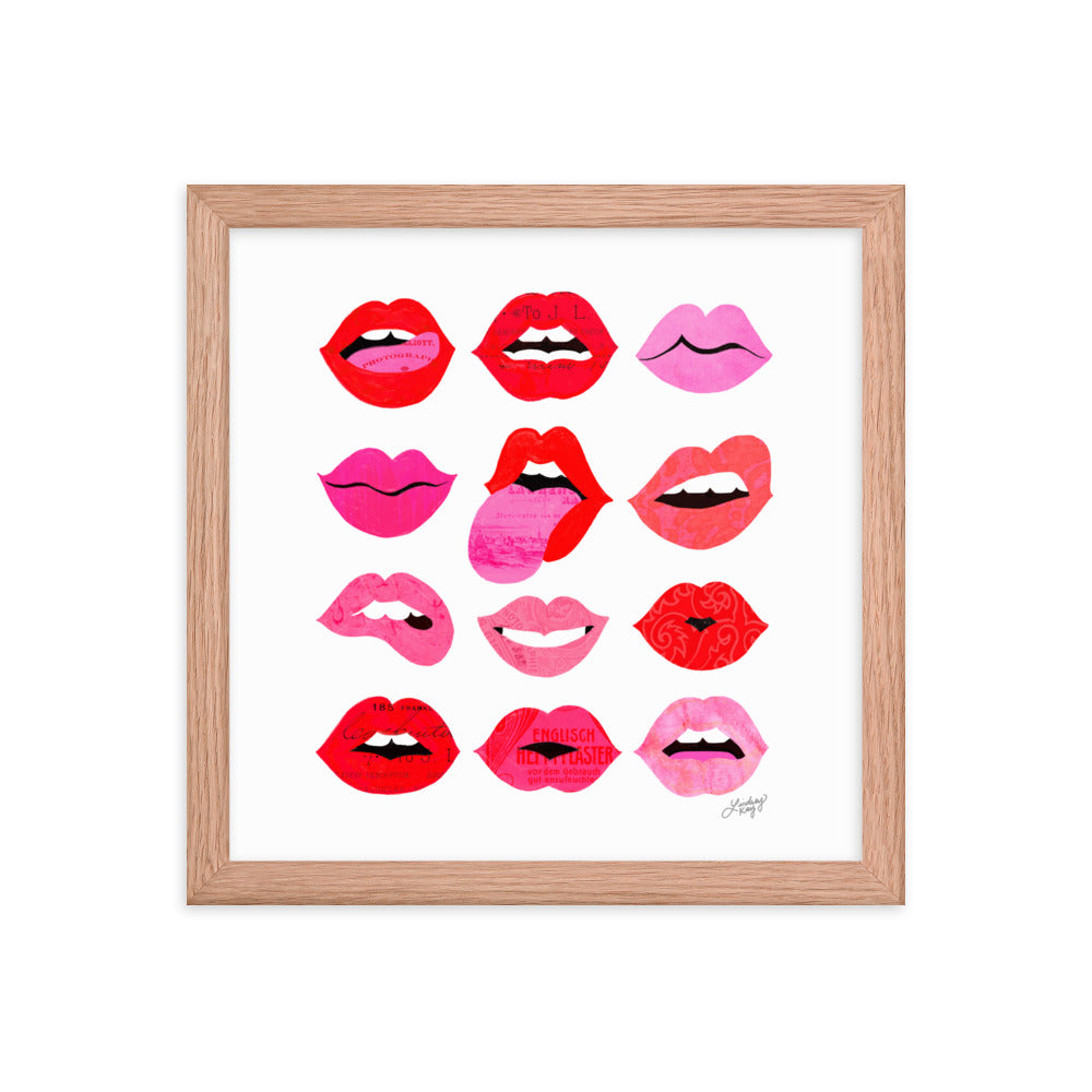 Lèvres d'Amour - Affiche encadrée