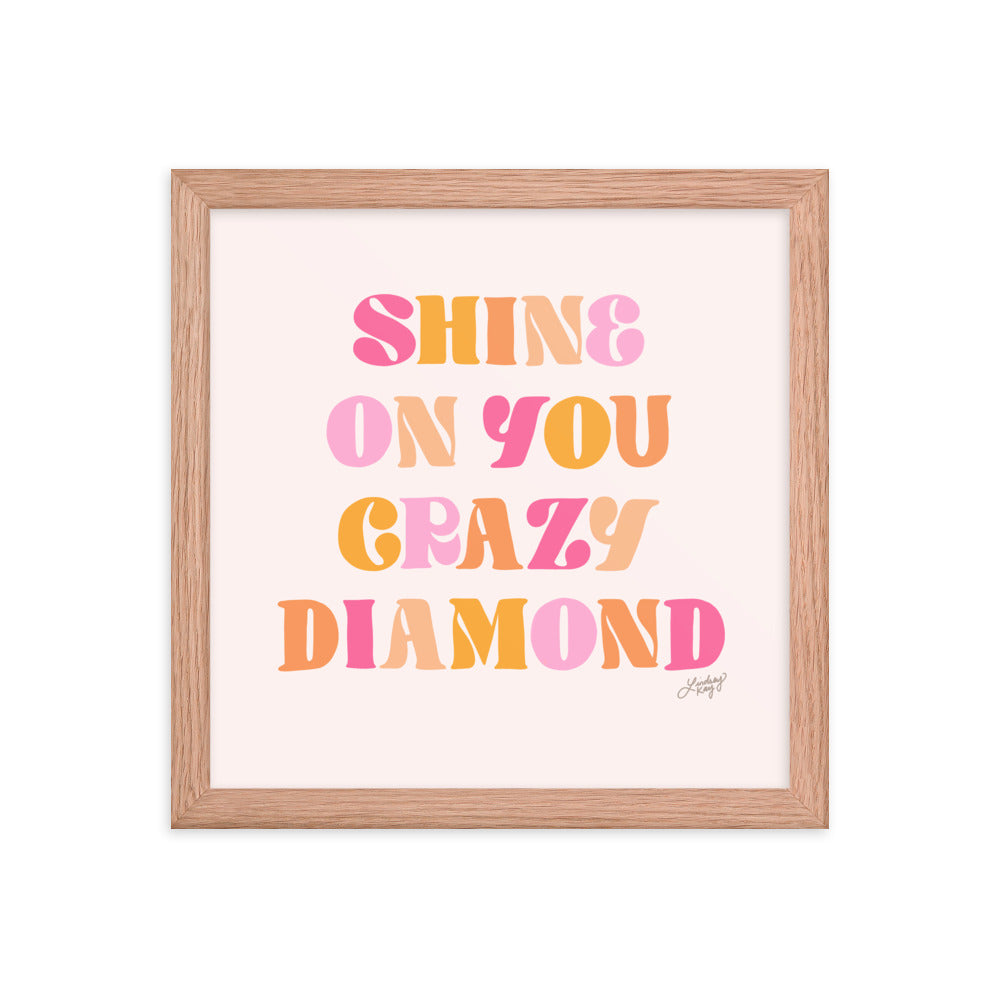 Shine On You Crazy Diamond (paleta cálida) - Lámina enmarcada