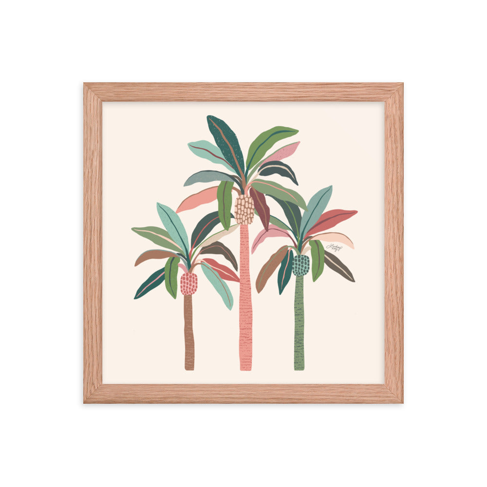 Illustration de palmiers (palette neutre) - Impression mate encadrée