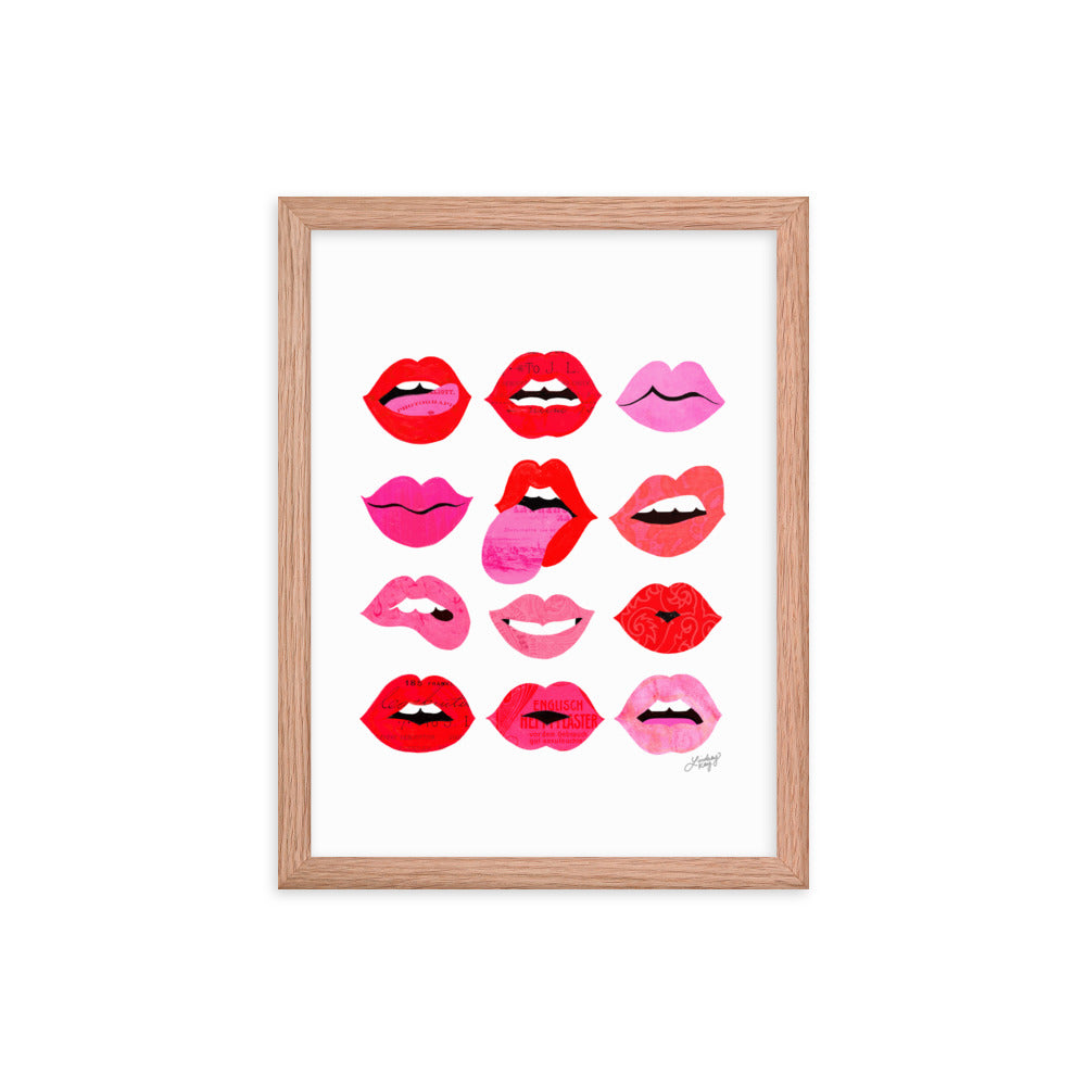 Lèvres d'Amour - Affiche encadrée
