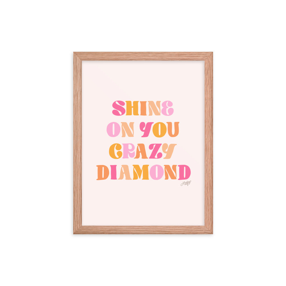 Shine On You Crazy Diamond (paleta cálida) - Lámina enmarcada