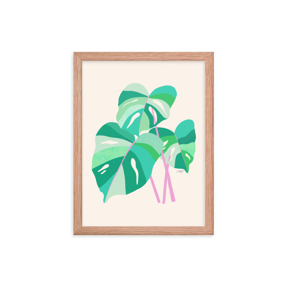 Illustration de plante Monstera - Impression mate encadrée