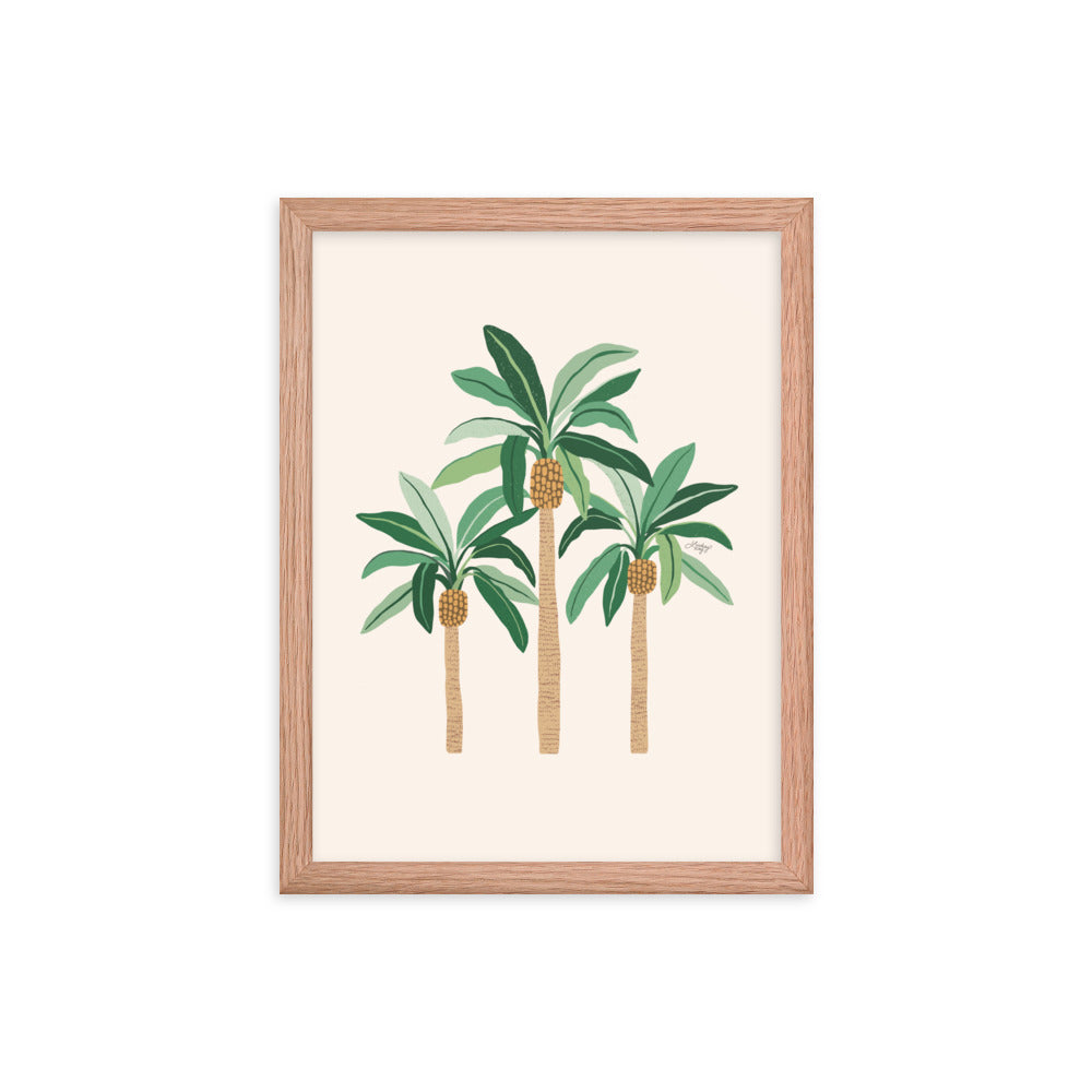 Illustration de palmiers - Affiche mate encadrée